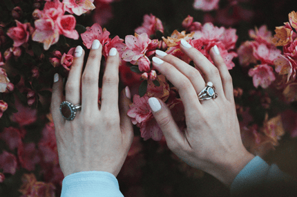 Hand model showing rings Image